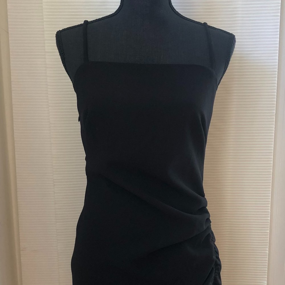 ZARA Ruched Black Dress, Size S